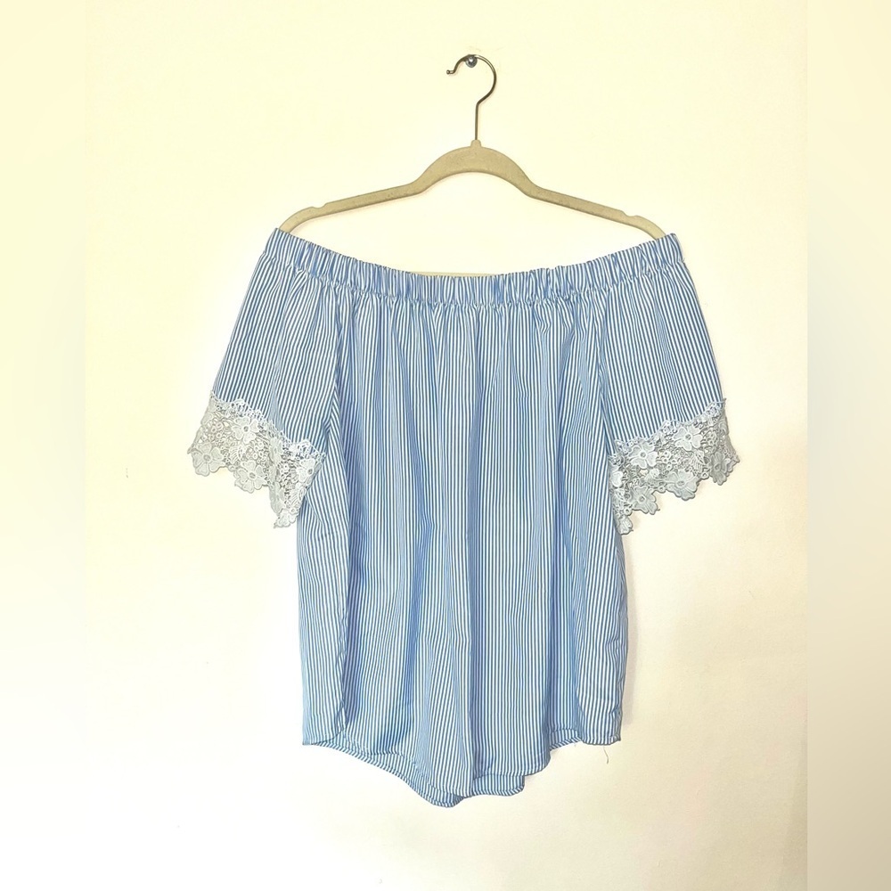 Kontrol Contemporary Striped Off the Shoulder Top - Picture 8 of 8